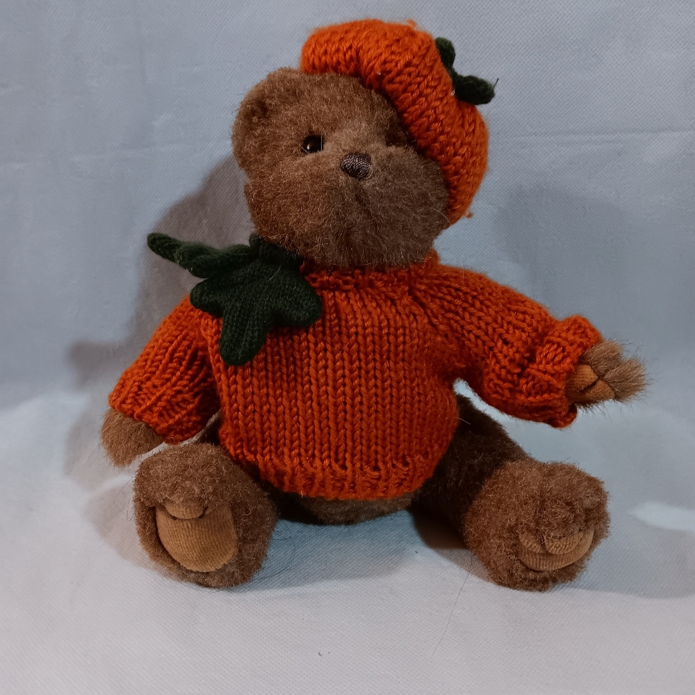Vintage The Bearington Collection Pippin Pumpkinseed Teddy Bear 10" Plush